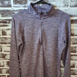 Under Armour Womens Medium Quarter Zip Pullover Long Sleeves Purple Spacedye